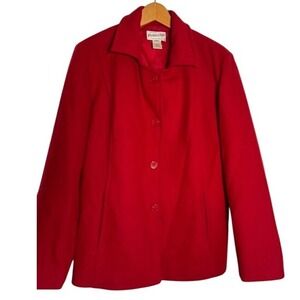 Pendleton Red Merino Wool Blazer Jacket Women's‎ Button Front -  Size S